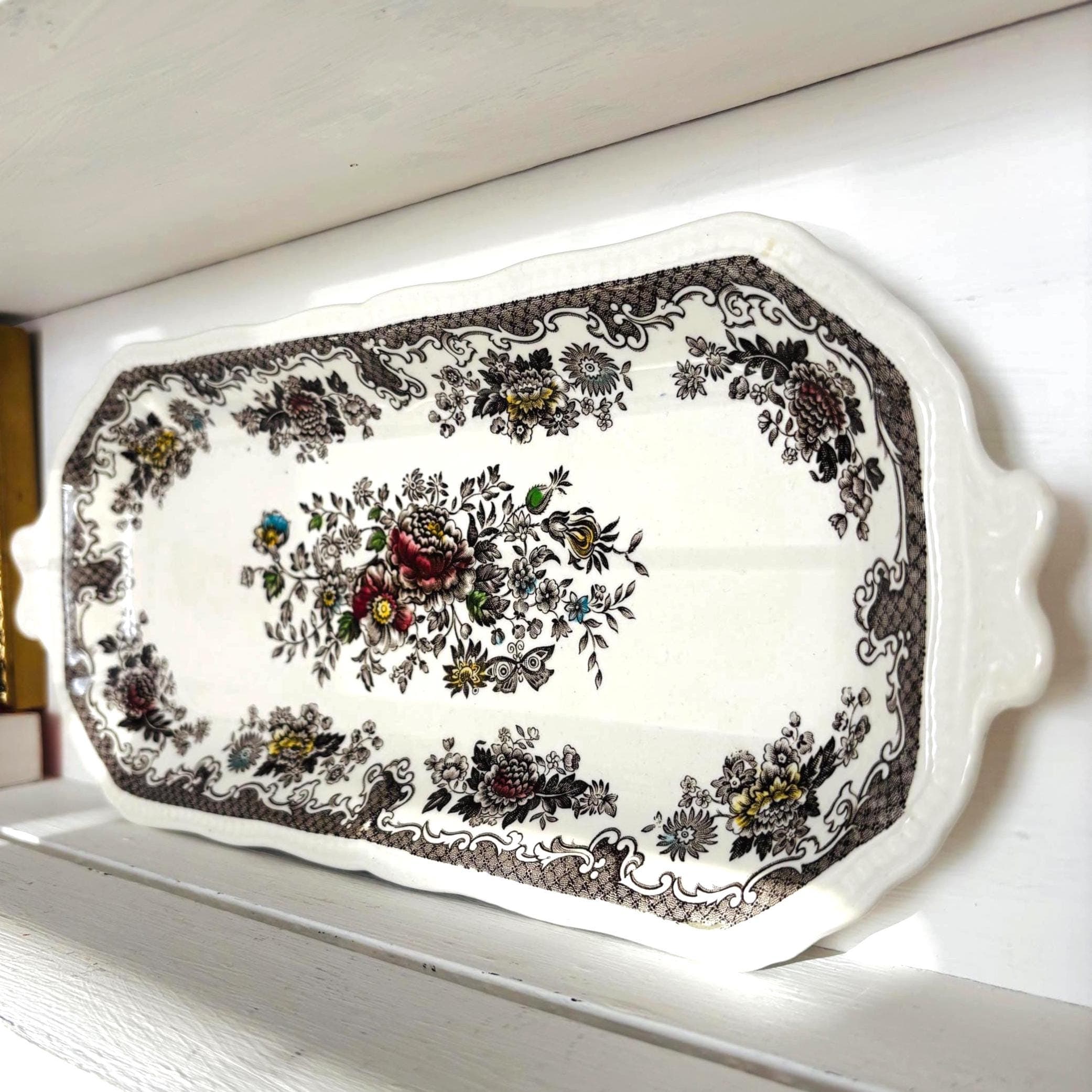 Vintage Enoch Wedgwood (Tunstall) “Balmoral” Ironstone Serving Tray – Made in England