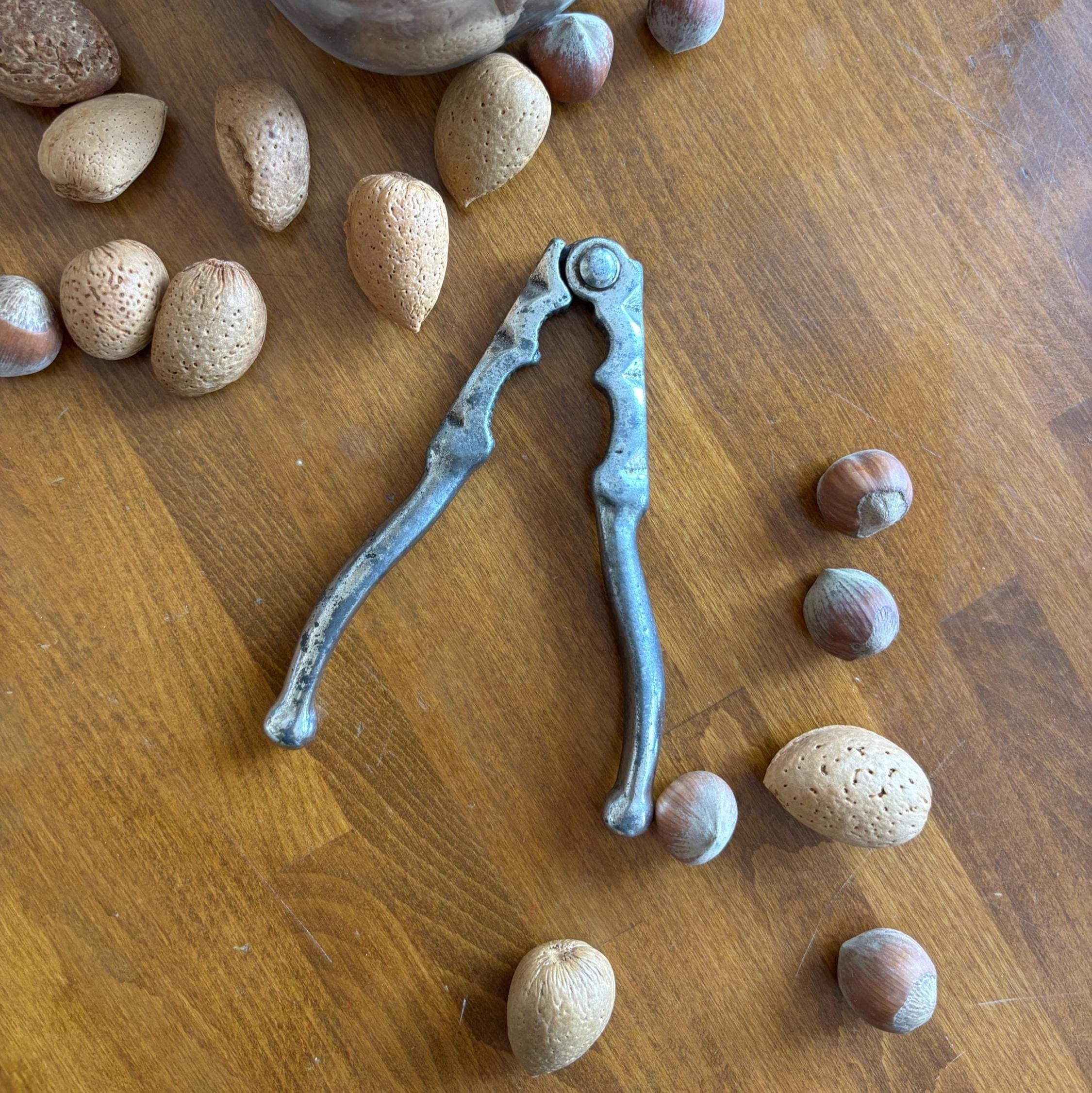 Vintage Cast Metal Nutcracker | Rustic Walnut & Hazelnut Cracker
