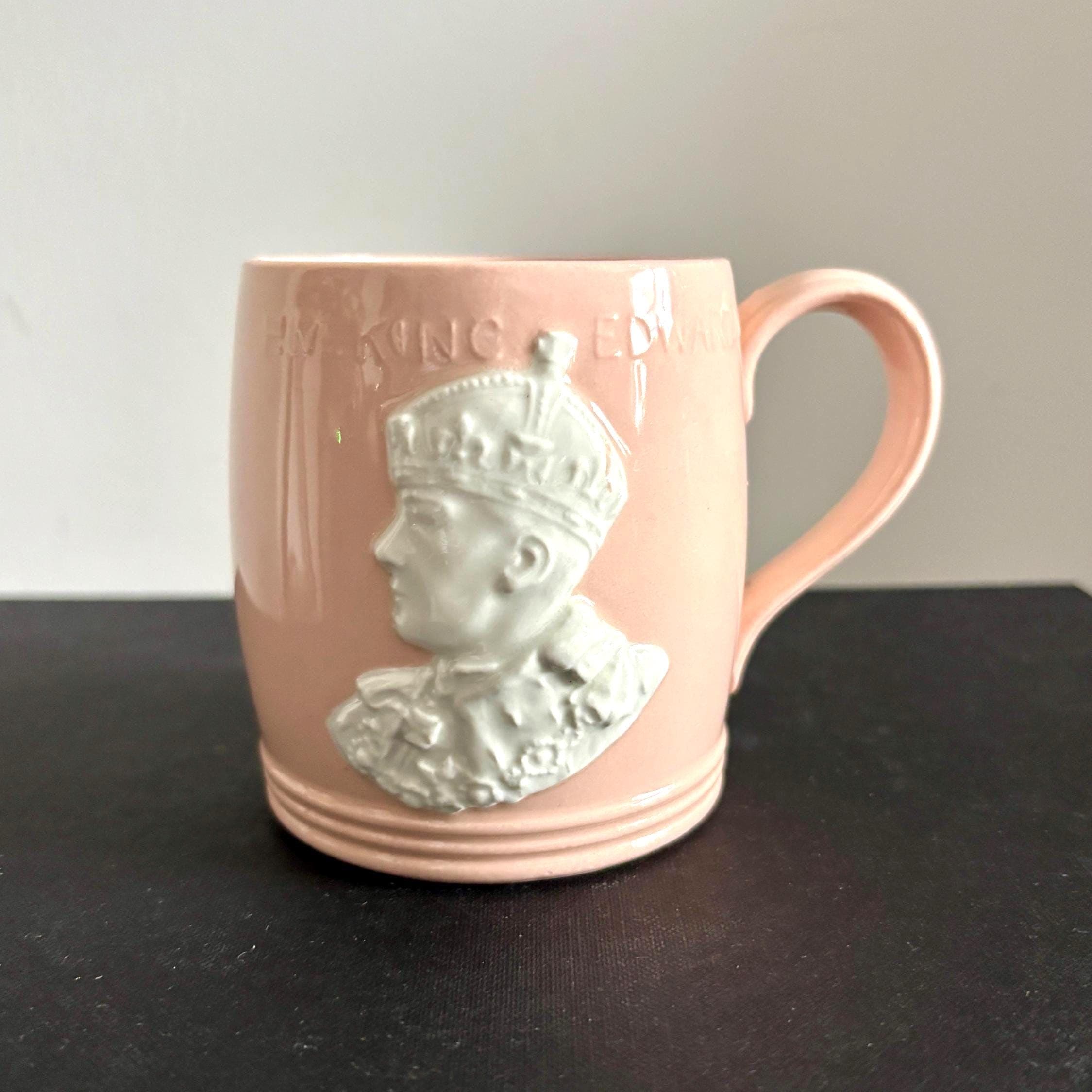 1937 King Edward VIII Coronation Mug | Johnson Bros Pink Ceramic