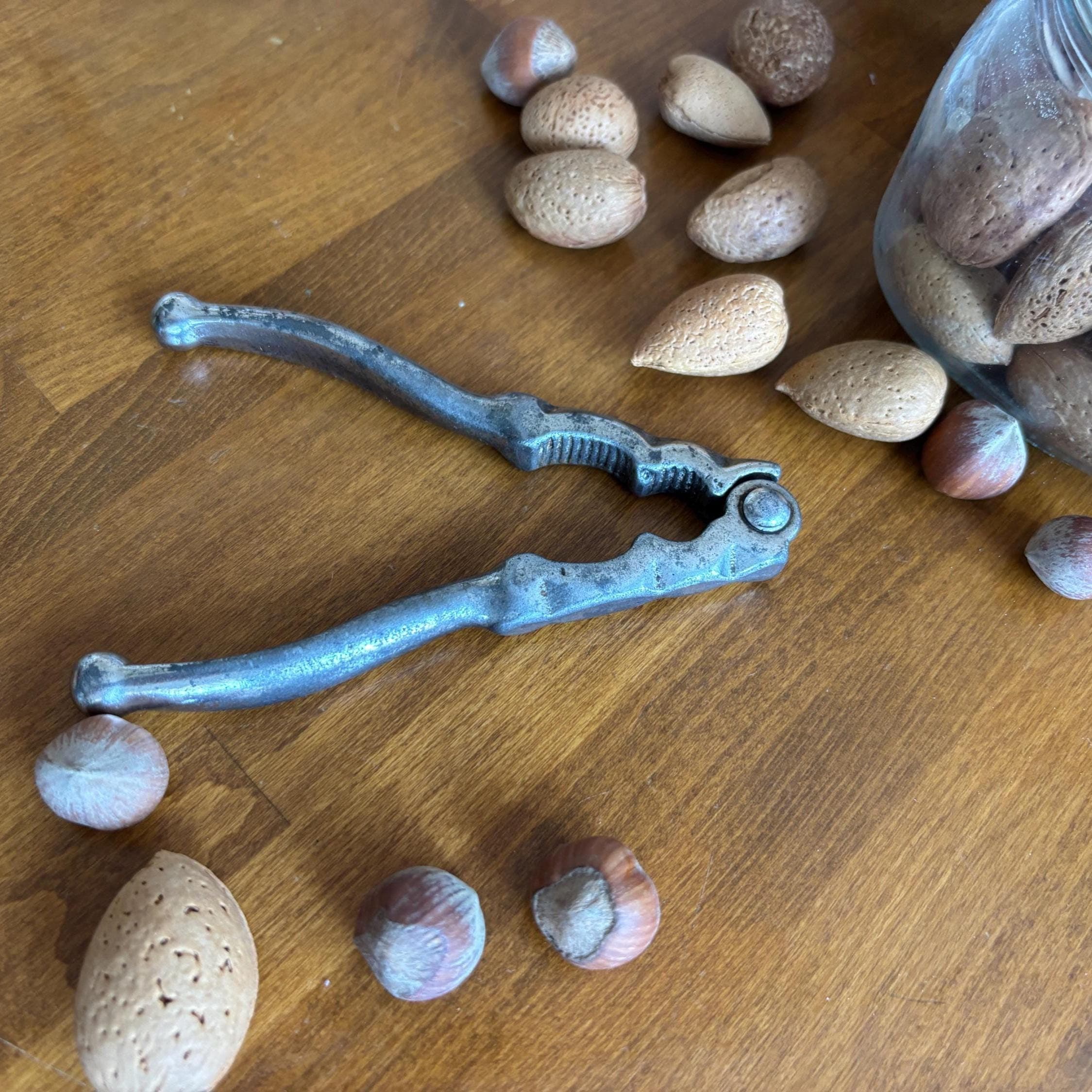 Vintage Cast Metal Nutcracker | Rustic Walnut & Hazelnut Cracker